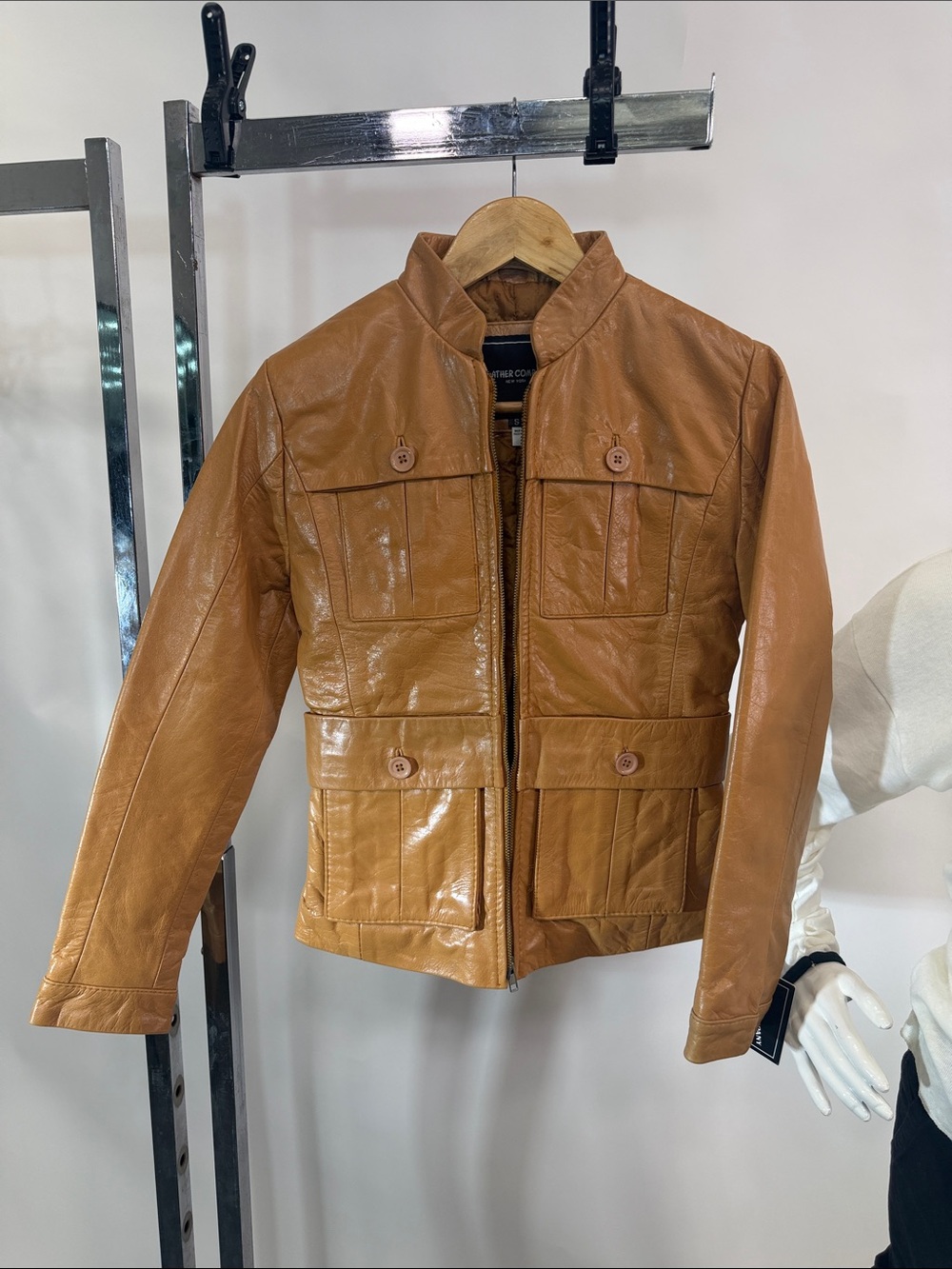 Leather Company Caramel Brown Leather Field Jacket